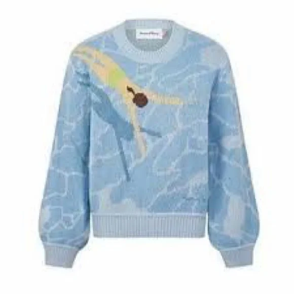 House of Sunny Blue Swimmer Sweater - Picture 10 of 10